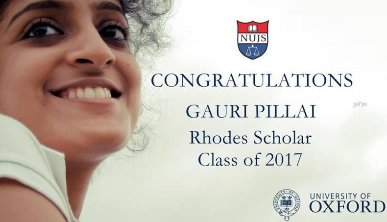 NUJS' Guari Pillai (pictured) and Nuals' Mary Kavita Dominic win Rhodes 2016: Congratulations!