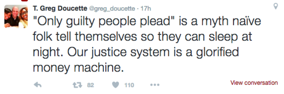 Our justice system is a glorified money machine, tweets US lawyer