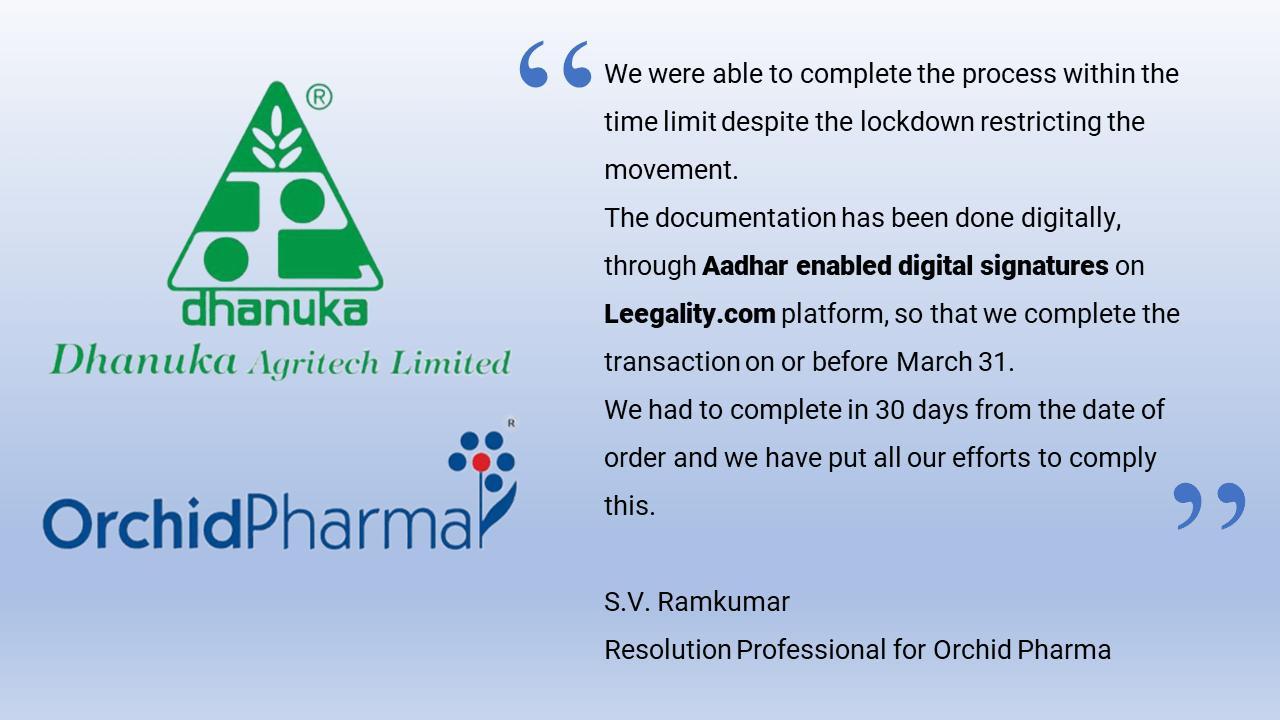 Resolution Professional: We were able to complete the process within the time limit despite the lockdown restricting the movement. The documentation has been done digitally, through Aadhar enabled digital signatures on Leegality.com platform
