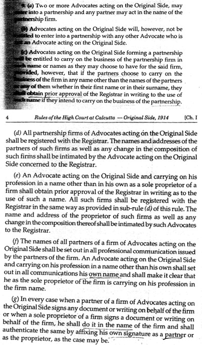 Calcutta High Court (OS) Rules 1914