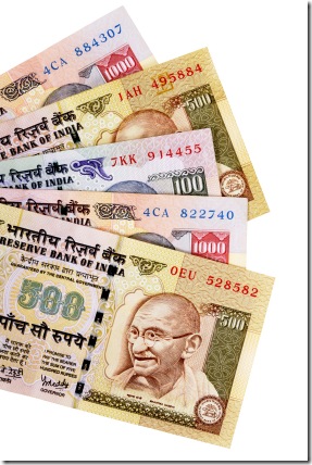 Indian Rupee currency bills