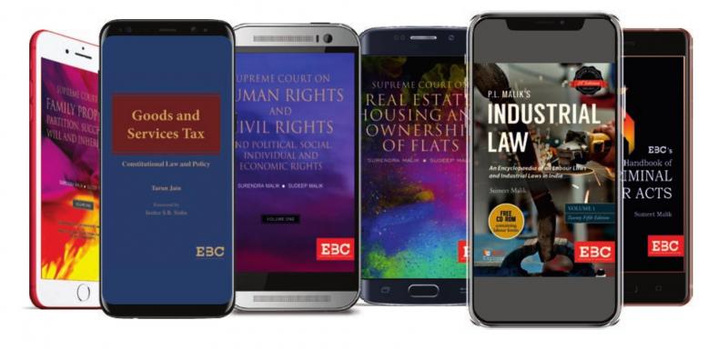 EBC Law eLibrary places at your fingertips 350+ commentaries & books; 700+ bare acts, rules & allied acts, and more