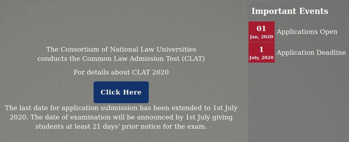 CLAT postponed yet again, perhaps to some day in July (via CLAT website)