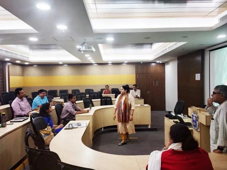 Ms Moulika Arabhi, WWF-India and Professor Sridhar Patnaik, JGU delivering the orientation lecture at Jindal Global Educational & Professional Academy at NTH Building, Delhi